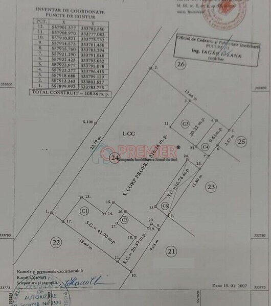 Brancoveanu - Martisor - Teren 330 mp deschidere 24 m liniari